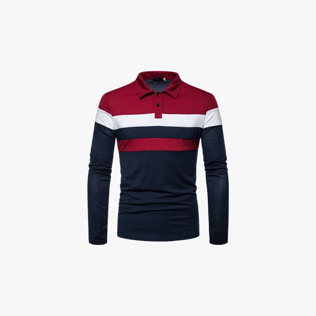 Eliab | Gestreept poloshirt met lange mouwen - Glamorix