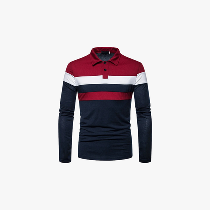 Eliab | Gestreept poloshirt met lange mouwen - Glamorix