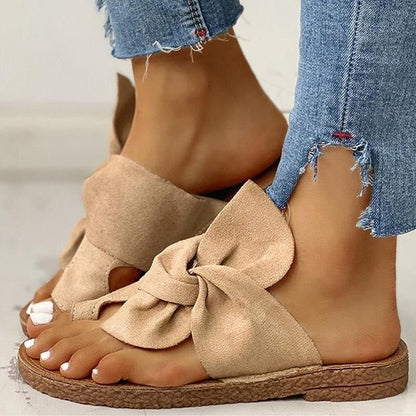Vrouwelijke dames sandalen met strikdetail en zacht voetbed – BELVANA BOW - Glamorix