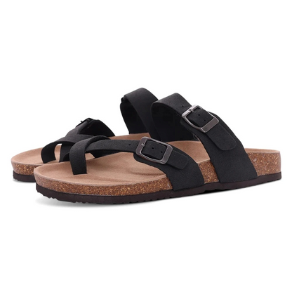 Luchtige dames sandalen met dubbele gesp en zachte zool – Solevia Breeze - Glamorix