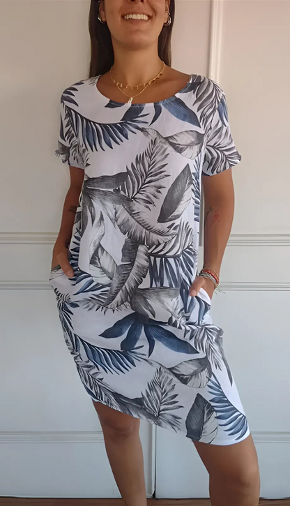 LUNARA – Comfortabele damesjurk met ronde hals en moeiteloze elegantie