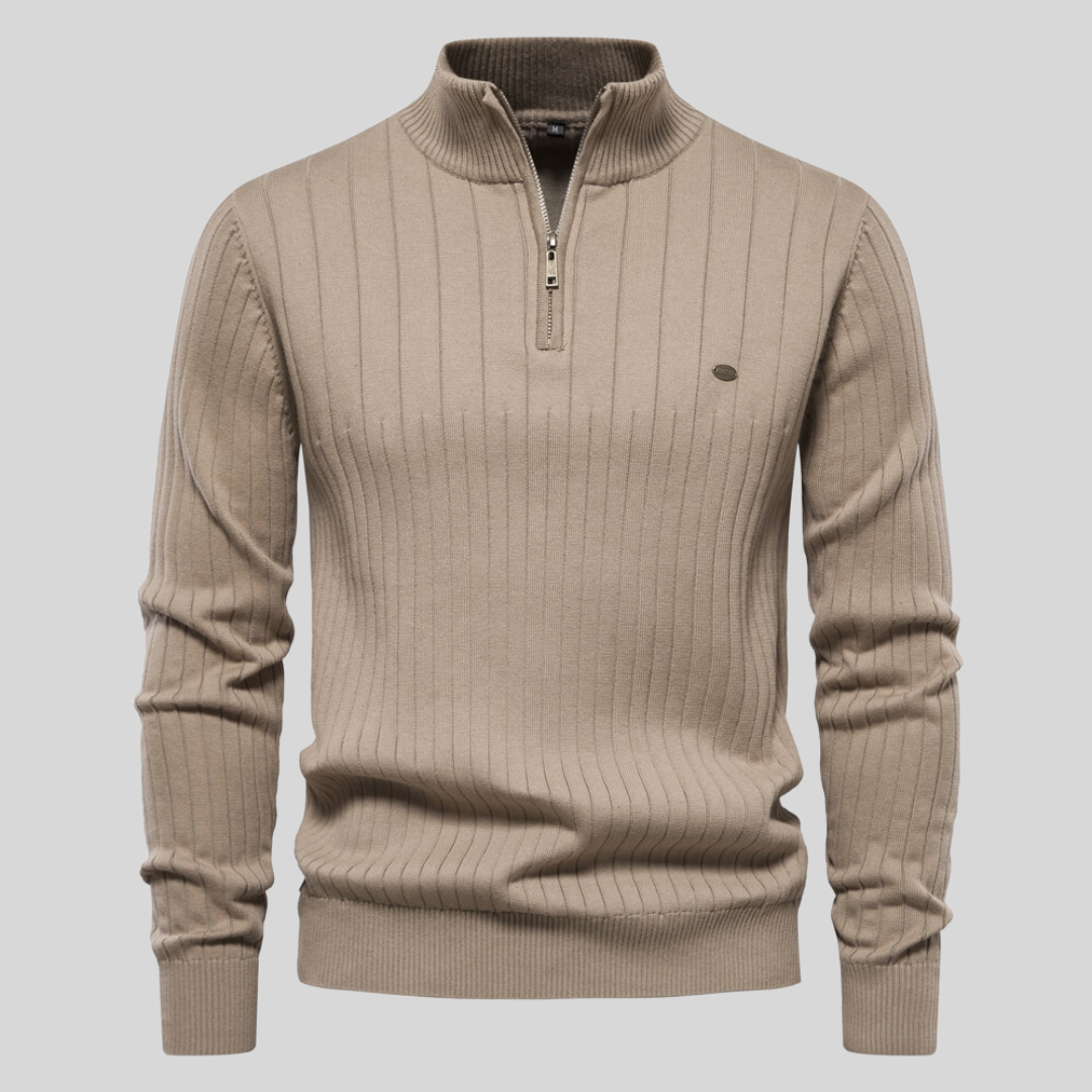 LUKE - Herensweater met halve rits en moderne functionaliteit