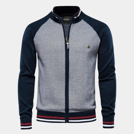 Herentrainingsjack met colourblock en ritssluiting – ZAYNOR - Glamorix