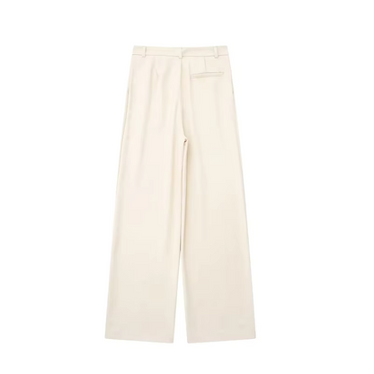LIV - Elegante broek met ritssluiting aan de voorkant in beige