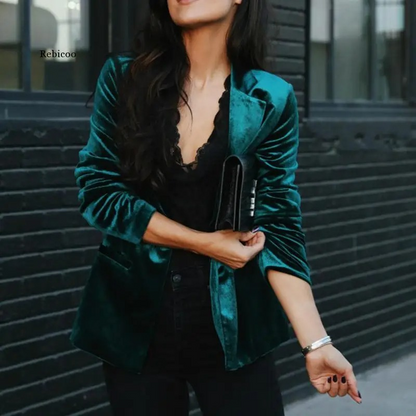 ARLET - Blazer de terciopelo para mujer, perfecto para ocasiones festivas - Glamorix