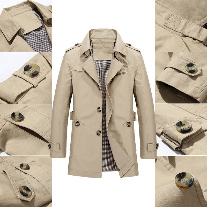 LEX – Klassieke trenchcoat met dubbele rij knopen