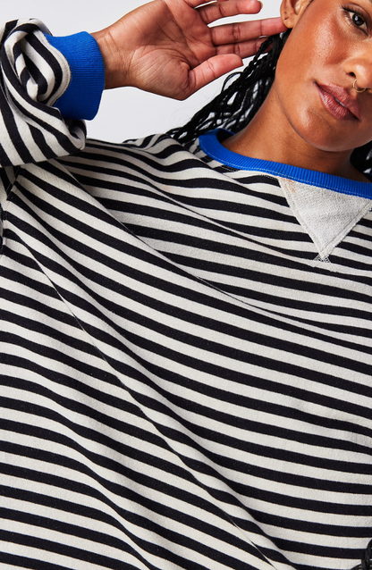 EMMA - Oversized gestreepte trui met geribde boorden voor dames