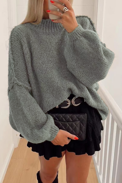 EVERYDAY ESSENTIAL - Effen Ronde Hals Pullover voor Dagelijks Gebruik