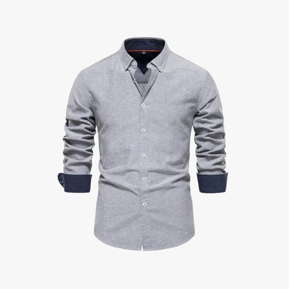 NATHAN - Slim fit overhemd met knoopsluiting voor heren