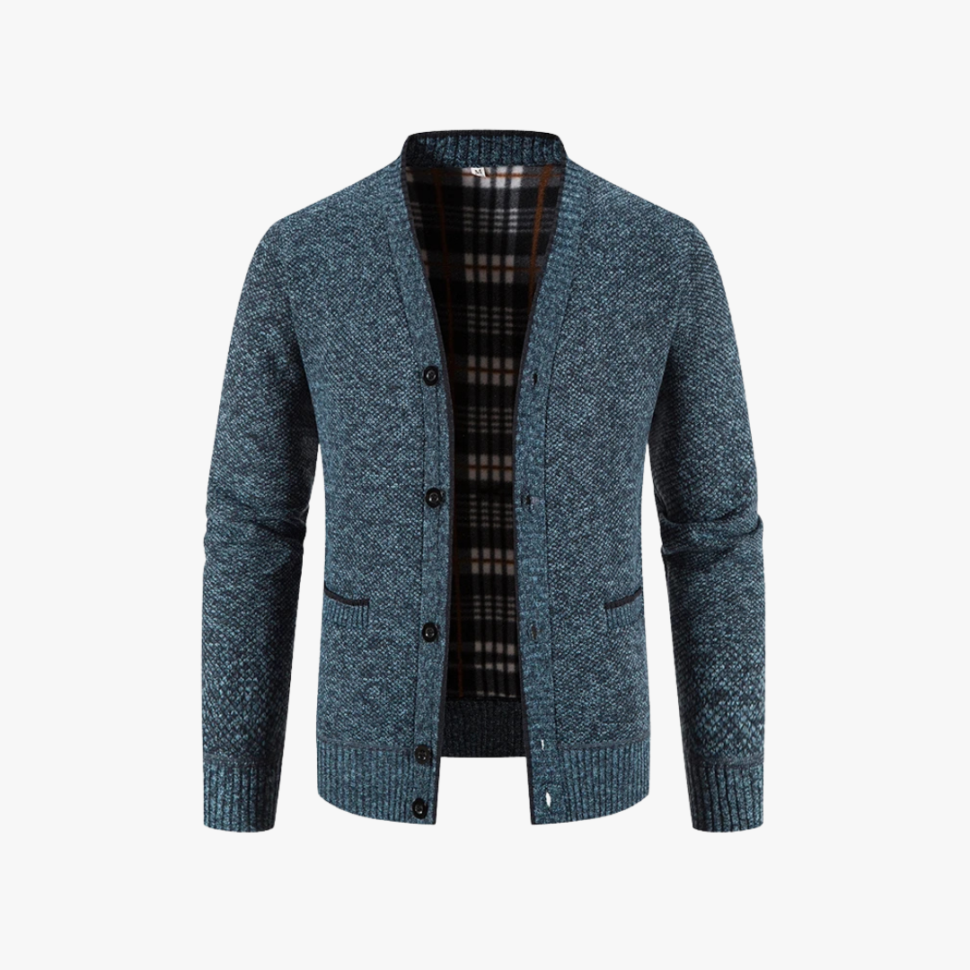 Gebreid vest met geruite voering voor heren – NOVAWEAR - Glamorix