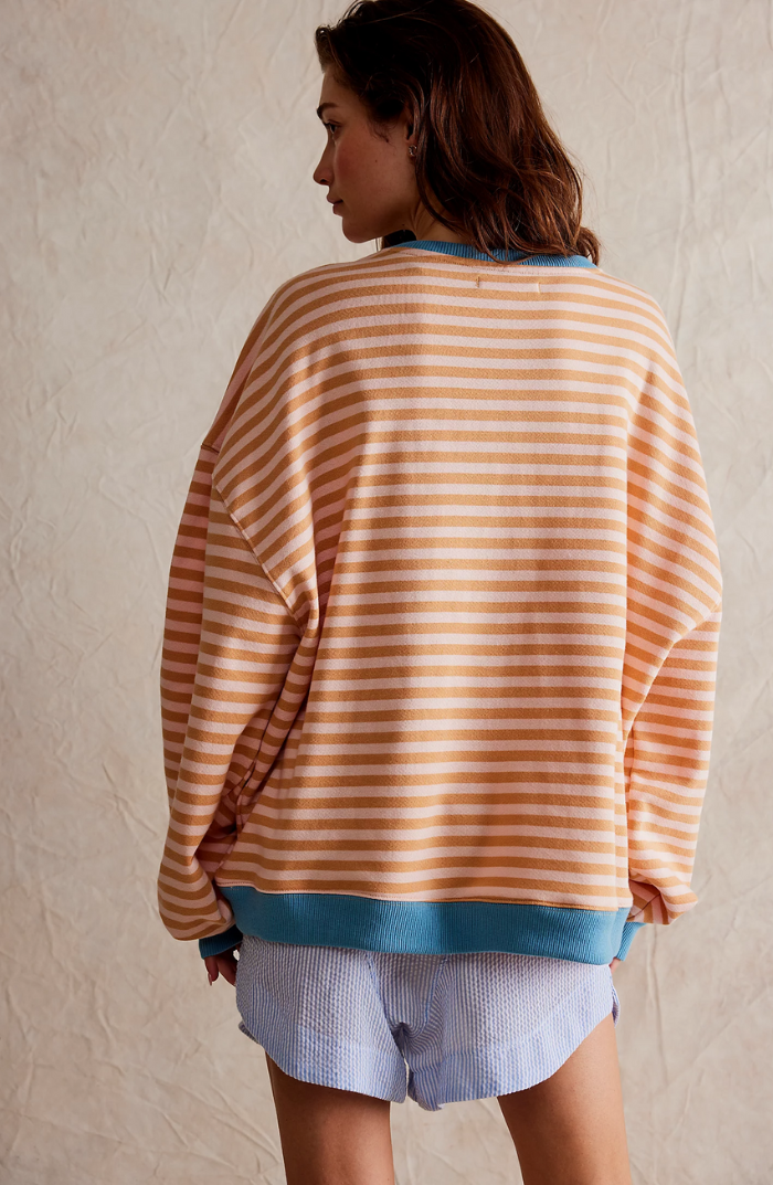 EMMA - Oversized gestreepte trui met geribde boorden voor dames