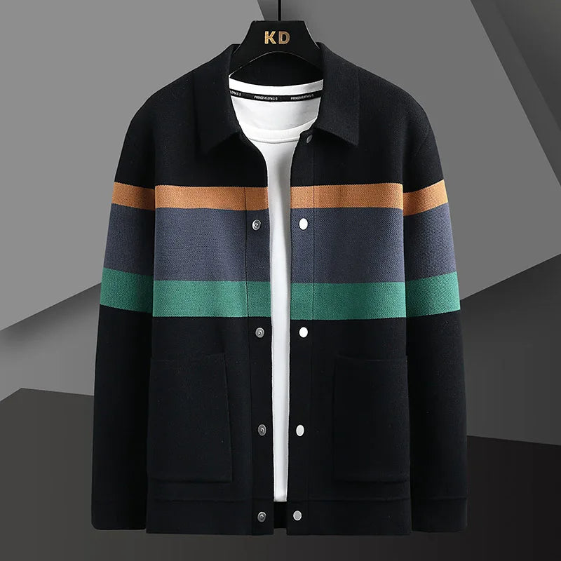 JULIEN – Heren vest met gekleurde strepen en knoopsluiting - Glamorix