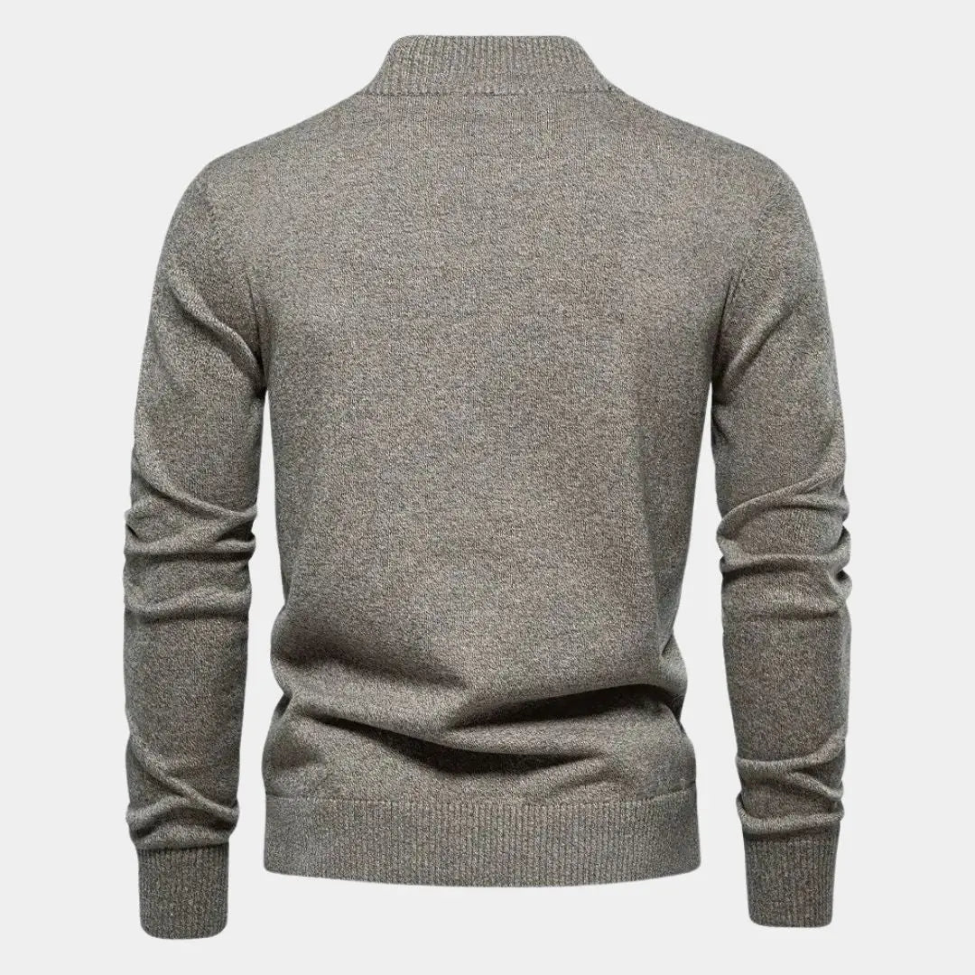 Gebreid herenvest met knoopsluiting en praktische zakken – LORVEN - Glamorix