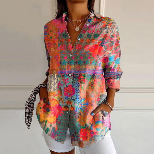 Vintage bloemenprint blouse met tijdloze charme – JOANNA