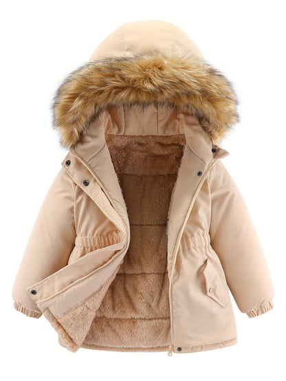 Jezen - Gewatteerde Winterparka met Imitatiebont voor Meisjes