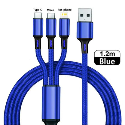 3-in-1 USB Kabel Type-C - Universele Oplaad- en Gegevenskabel voor al je apparaten