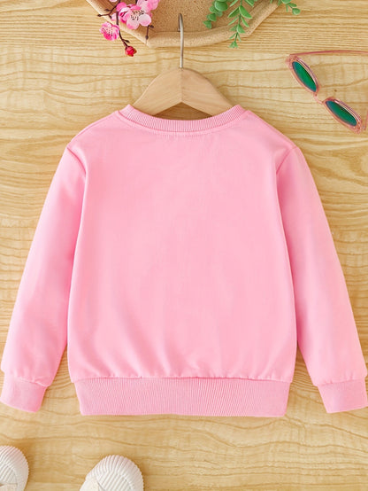 BELLA - Meisjes sweatshirt met eenhoornprint en ronde hals
