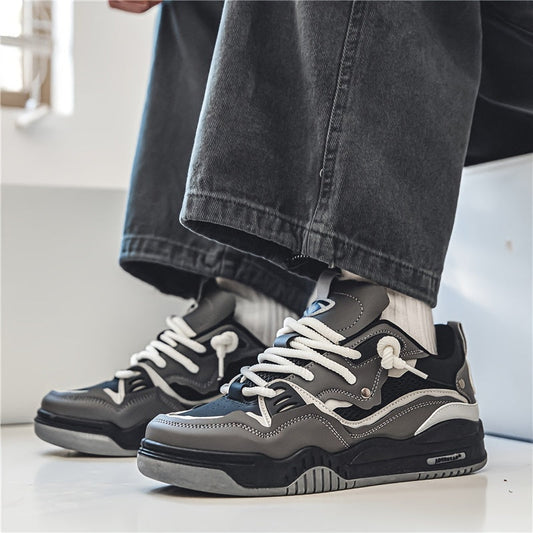 Lage herensneaker met contrastdetails en sportieve zool – NOVARO FLEX - Glamorix