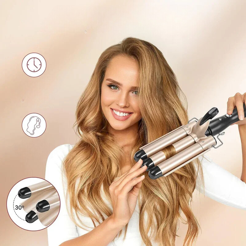 Triple barrel keramische krultang voor moeiteloze waves – CURLFLEX WAVE PRO - Glamorix