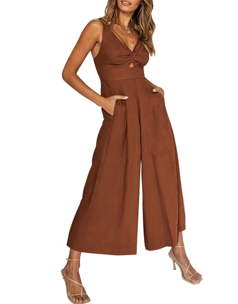 Mouwloze dames jumpsuit met wijde pijpen en elegante snit – SEREIA FLOW - Glamorix