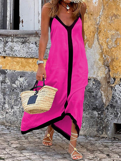 Vrouwen - Mouwloze Maxi Jurk - Vloeiende Pasvorm - Zomer Mode - Elegante Zomerjurk - Glamorix