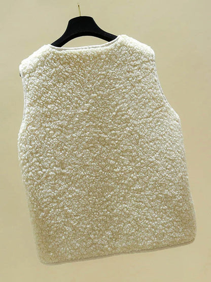 ELISE - Zacht Sherpa-vest zonder mouwen met knoopsluiting voor dames