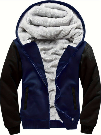 JOSH - Sherpa gevoerde kinder fleece jack met capuchon en ritssluiting