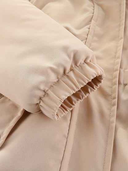 Jezen - Gewatteerde Winterparka met Imitatiebont voor Meisjes