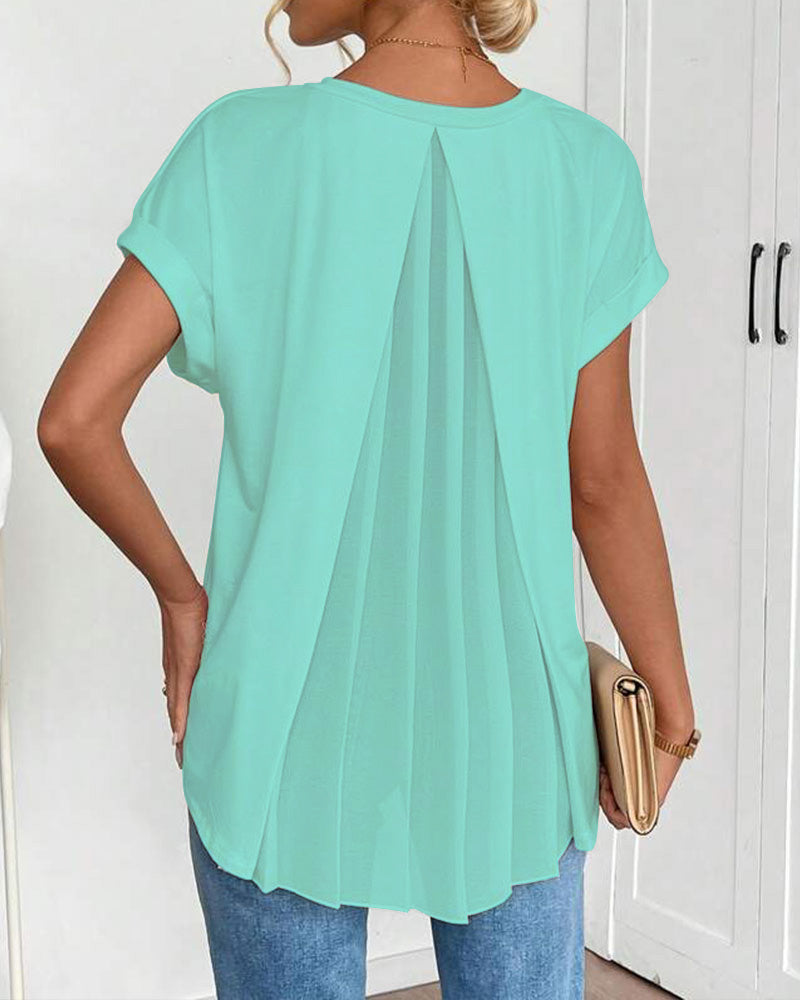 Dames - Top met V-hals - Losvallende Pasvorm - Casual Mode - Elegante V-hals Top - Glamorix