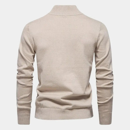 Gebreide herentrui met kraag en ritssluiting – TREVARO - Glamorix