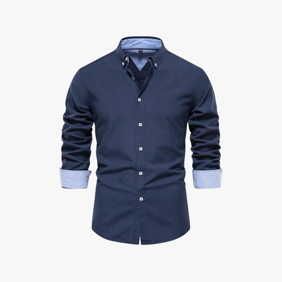 NATHAN - Slim fit overhemd met knoopsluiting voor heren