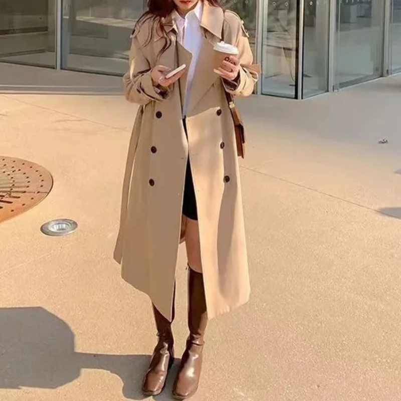 FELICIA - Oversized trenchcoat voor dames met dubbele knopen en relaxte pasvorm