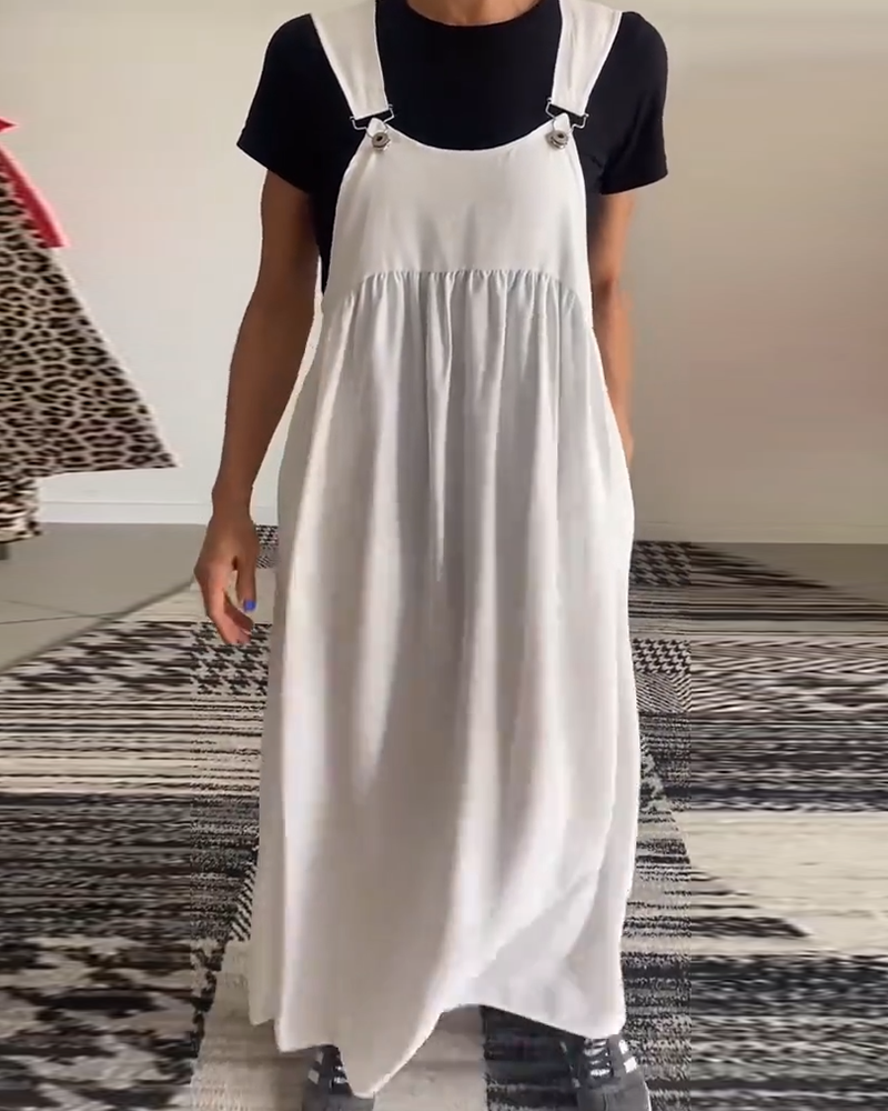 Zomerse Damesjurk met Brede Bandjes en Vloeiende Pasvorm – LUNA ELEGANTE - Glamorix