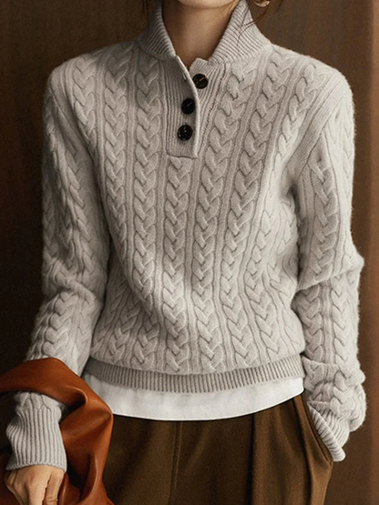 GRACEKNIT - Pullover met Structuurpatroon voor een Zachte en Elegante Look