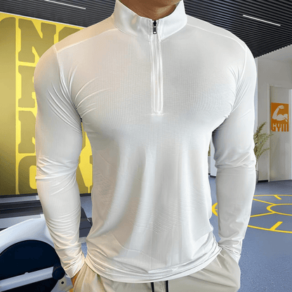 FITNESS ZIP - Heren fitness shirt met rits, functioneel en comfortabel voor elke workout