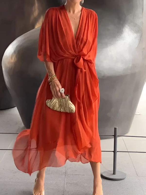 MIRENA – Midi wikkeljurk met tijdloze elegantie en vrouwelijke charme