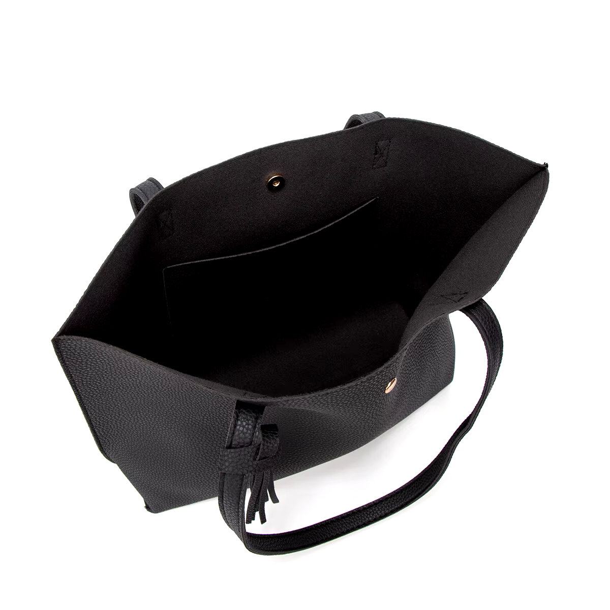 CAMILLE - Zwarte leren shopper met een elegante uitstraling