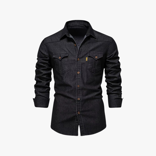 Denim overhemd met lange mouwen voor heren – LUCAS
