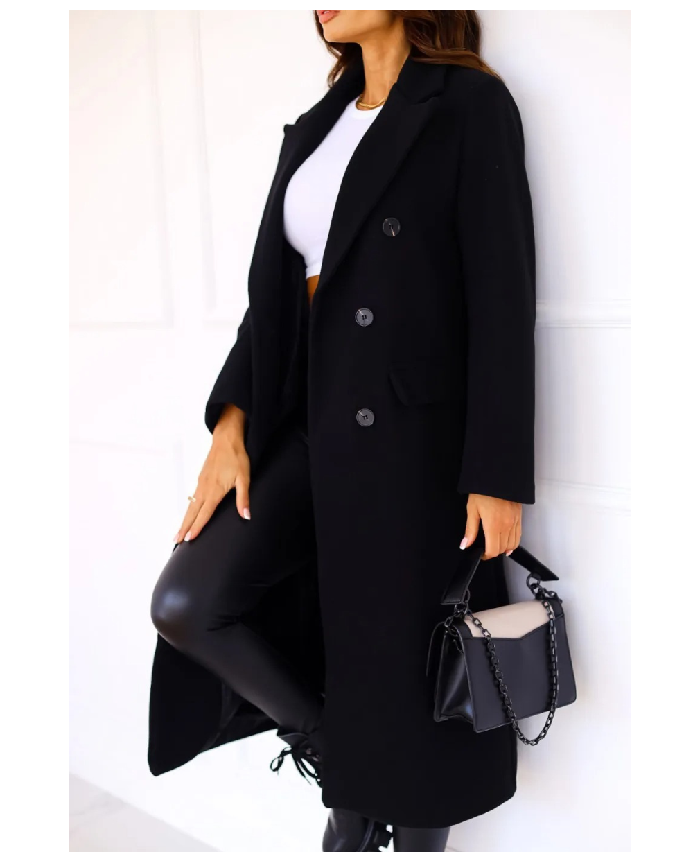 LIVIA - Elegante lange trenchcoat voor dames met dubbele knoopsluiting en getailleerde pasvorm