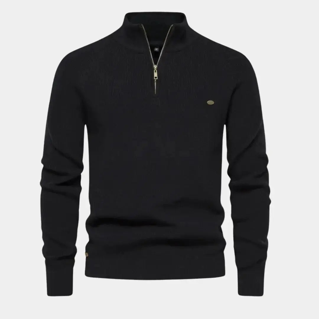 LEVI – Herensweater met kwartrits en moderne uitstraling