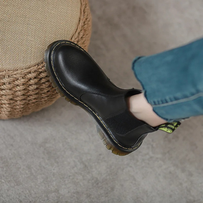 FREYA - Leren dames Chelsea boots met treklus en gripzool