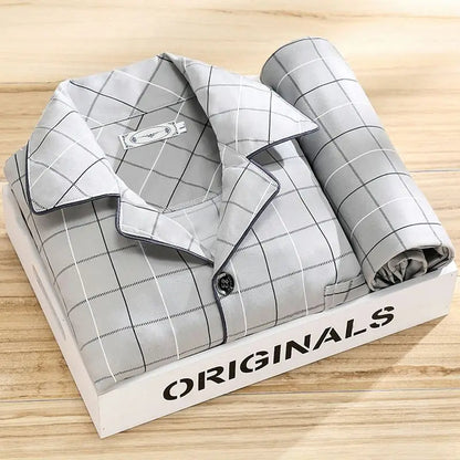 JULIEN - Stijlvolle heren pyjamaset met overhemd en knoopsluiting