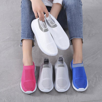 Modieuze ademende slip-on sneaker met sok-achtige pasvorm – NORINA - Glamorix