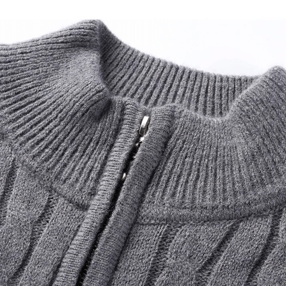 VIRAN - Wol Zip Knit Sweater voor heren