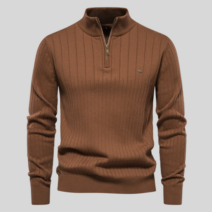 LUKE - Herensweater met halve rits en moderne functionaliteit