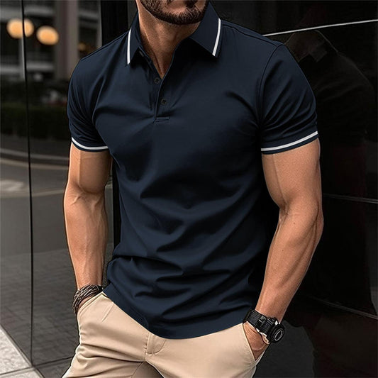 DAMON - Luxe slimfit poloshirt met contrasterende randen voor heren