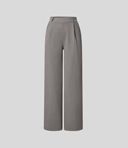 Wijde damesbroek met hoge taille en elegante snit – VelluraWide - Glamorix