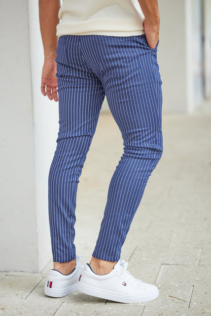 HARLOW - Slim fit krijtstreep broek voor een elegante en moderne uitstraling