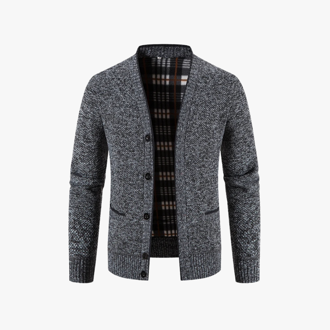 Gebreid vest met geruite voering voor heren – NOVAWEAR - Glamorix