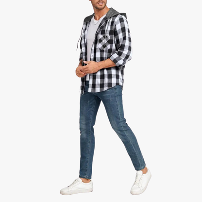 LUCAS - Geruit flanellen shirt met capuchon voor heren